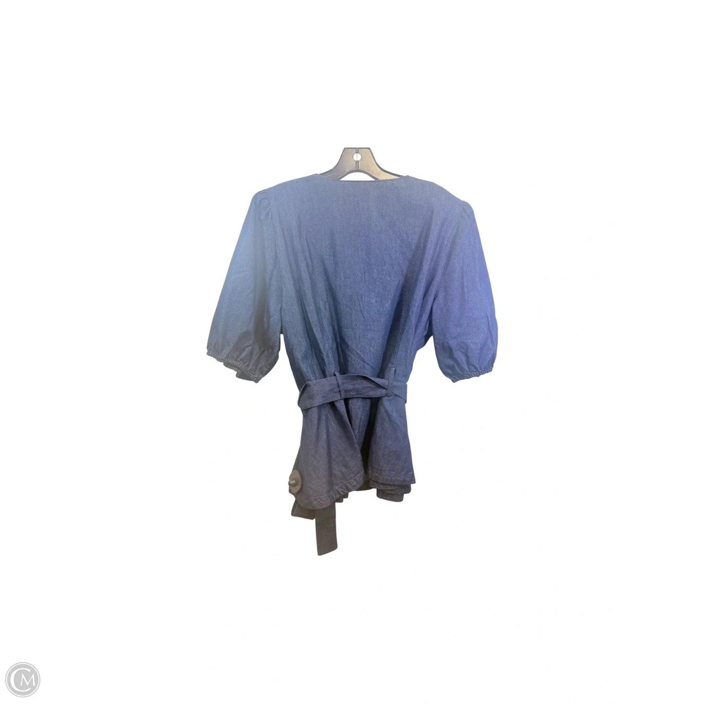 Top Short Sleeve By Nine West Apparel In Blue Denim, Size: Xxl