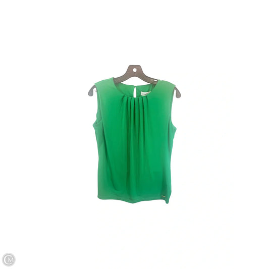 Top Sleeveless By Calvin Klein In Green, Size: S