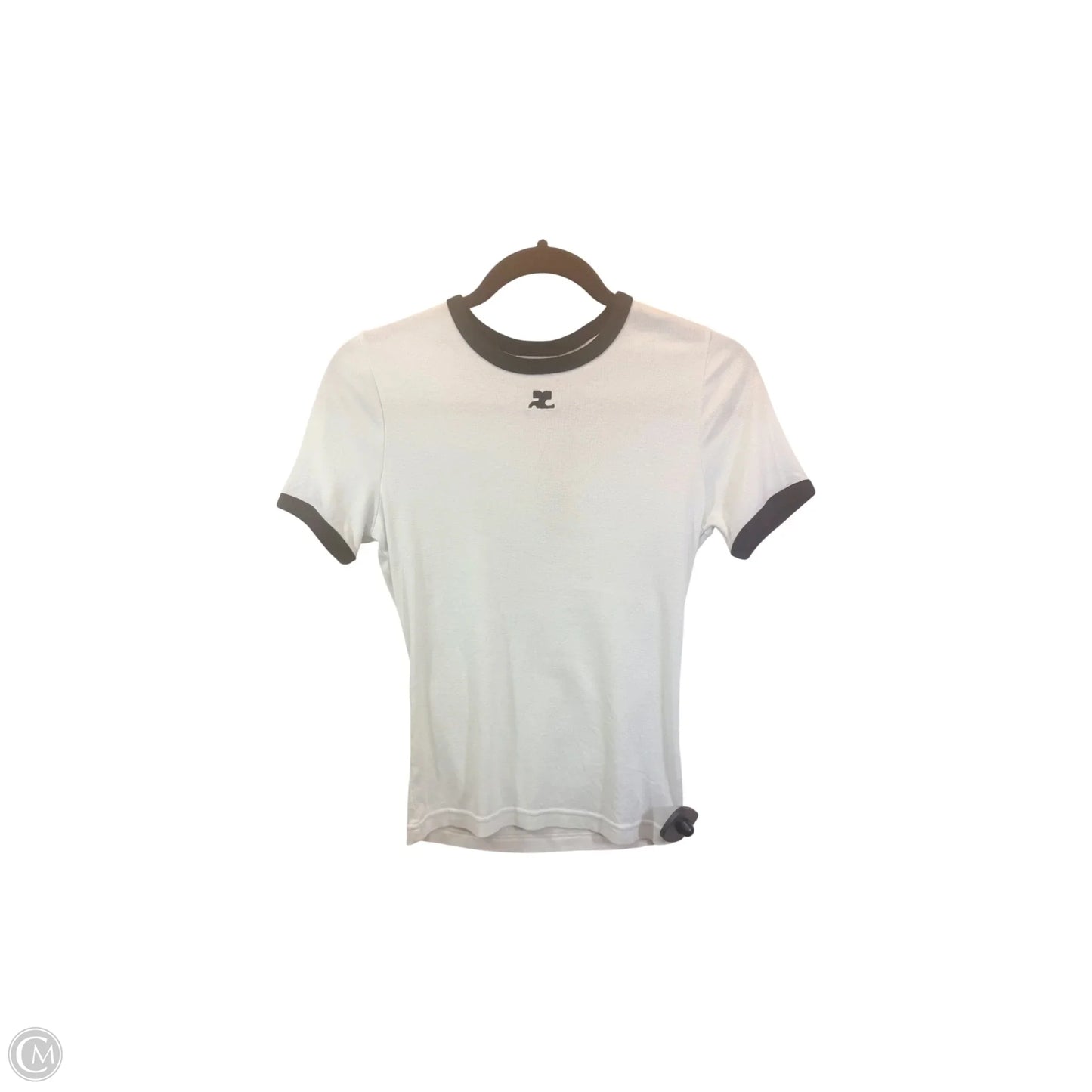 Top Short Sleeve Basic By Courrēges In Black & Blue, Size: S