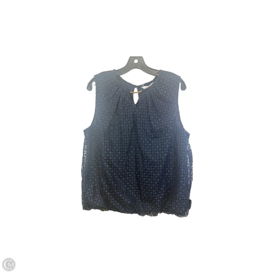 Top Sleeveless By Liz Claiborne In Navy, Size: L