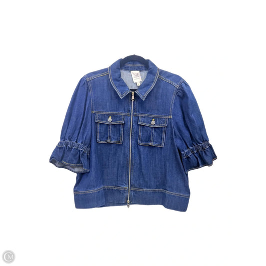 Jacket Denim By Cinc A Sept In Blue Denim, Size: Xl