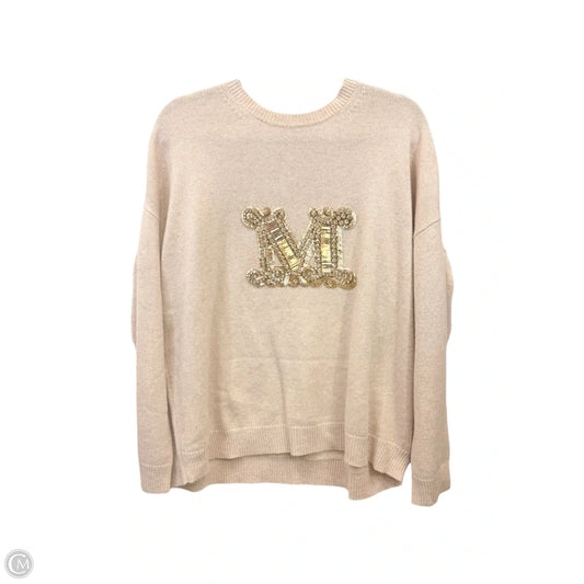 Sweater Designer By Max Mara In Gold & Tan, Size: Xl