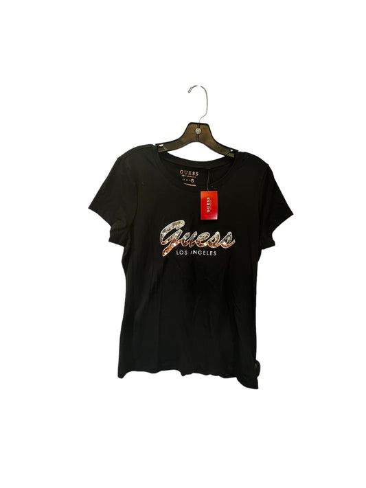Black Top Short Sleeve Basic Guess, Size L