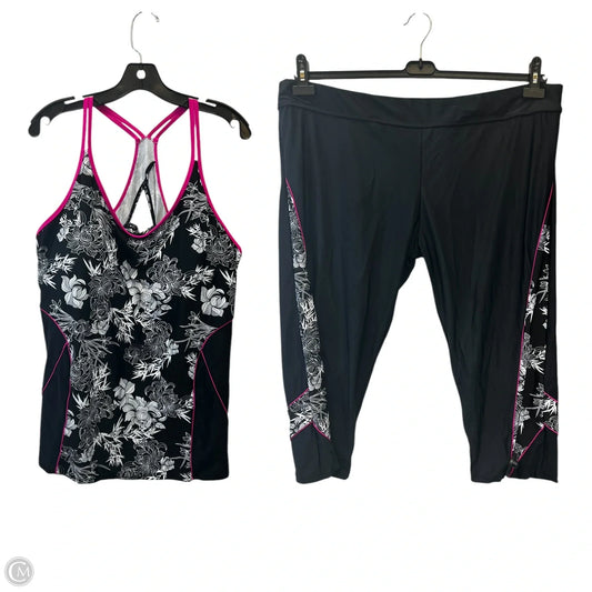 Swimsuit 2pc By Cmc In Black & Pink, Size: 3x