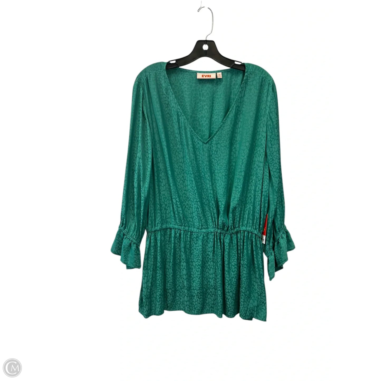 Top 3/4 Sleeve By Evri In Green, Size: 3x
