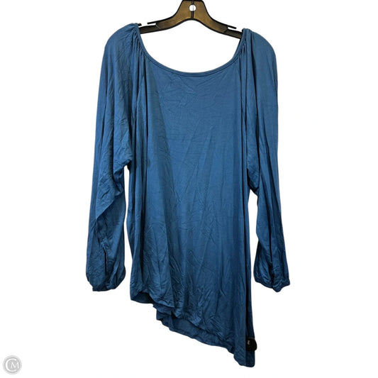 Top Long Sleeve Basic By Ashley Stewart In Blue, Size: 2x