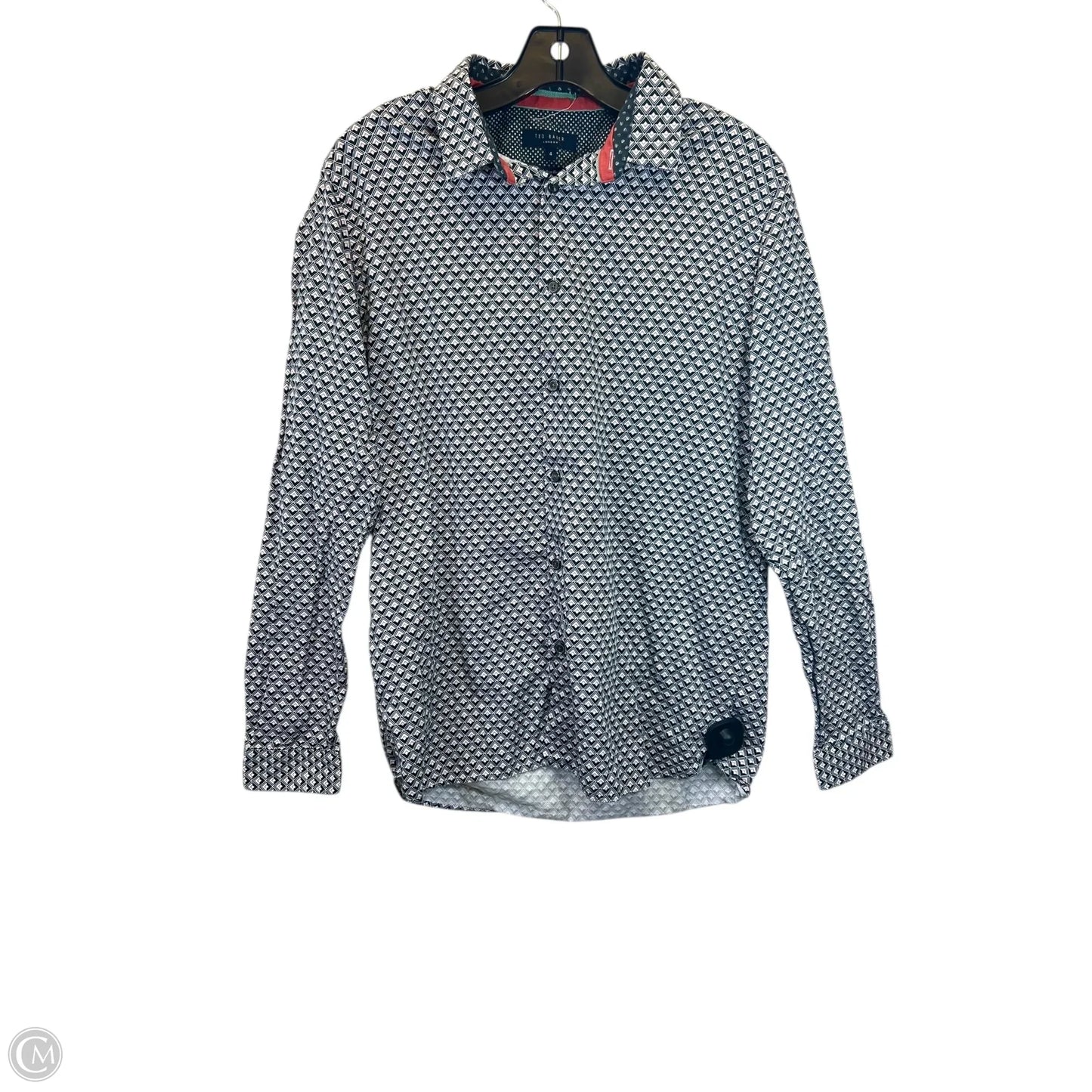 Top Long Sleeve Designer By Ted Baker In Polkadot Pattern, Size: S