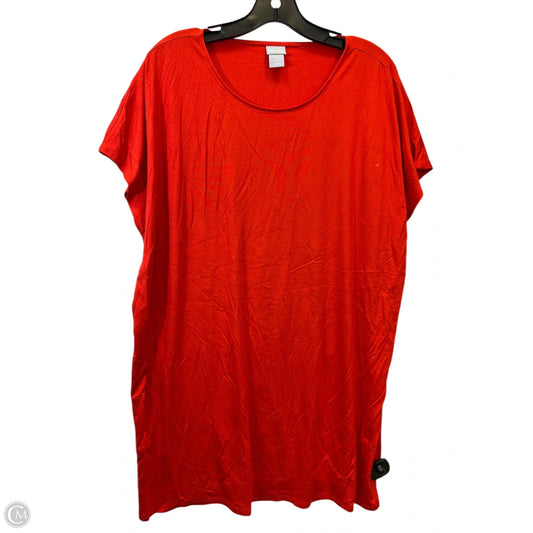 Top Short Sleeve By Chicos In Orange, Size: Xl