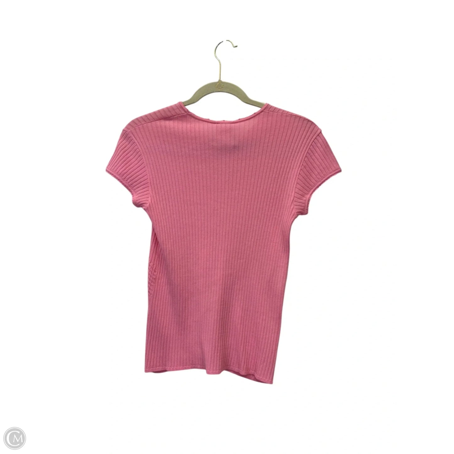 FLASH 25% off - Top Short Sleeve Luxury Designer By Chanel In Pink, Size: S