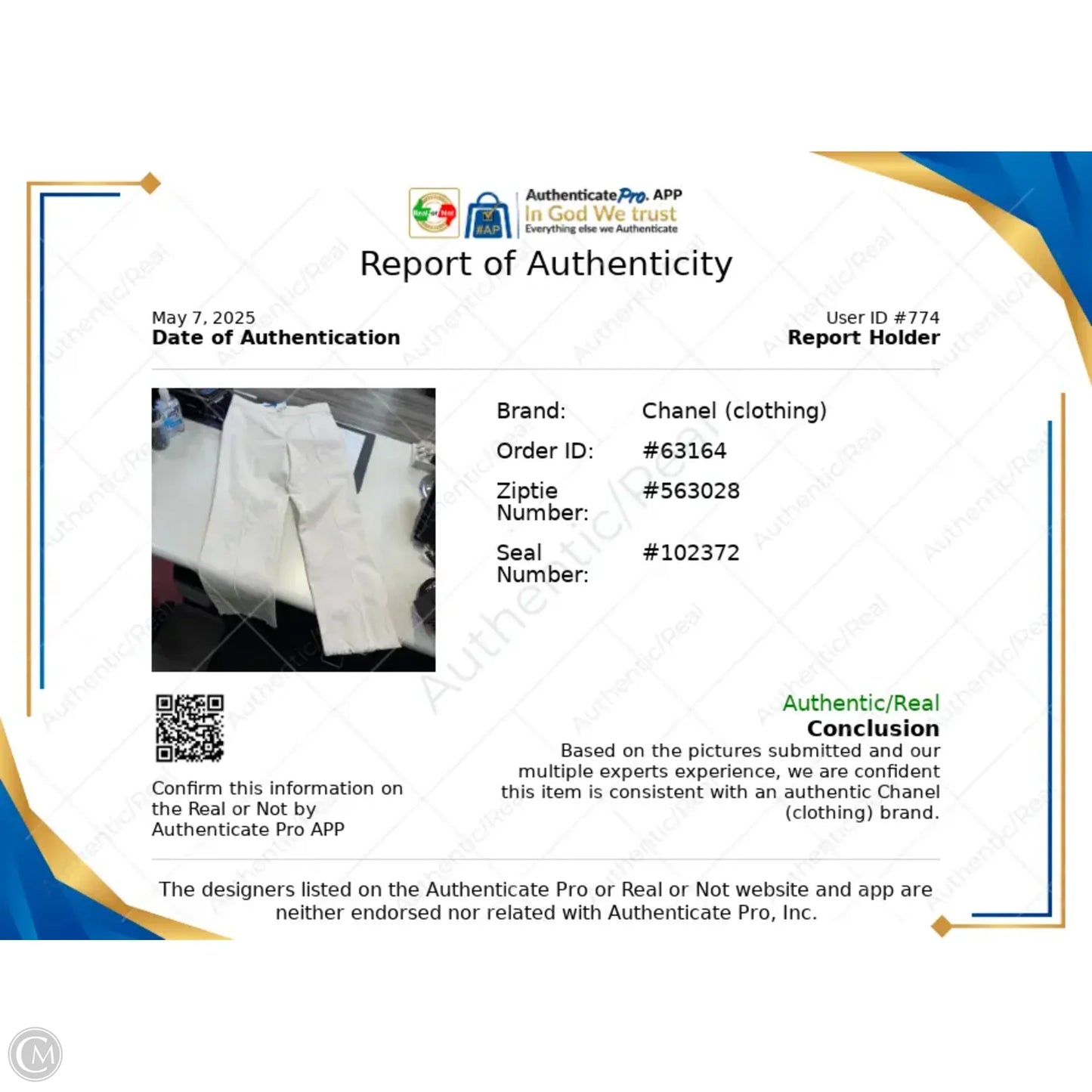 FLASH 25% off - Pants Luxury Designer By Chanel In White, Size: 8