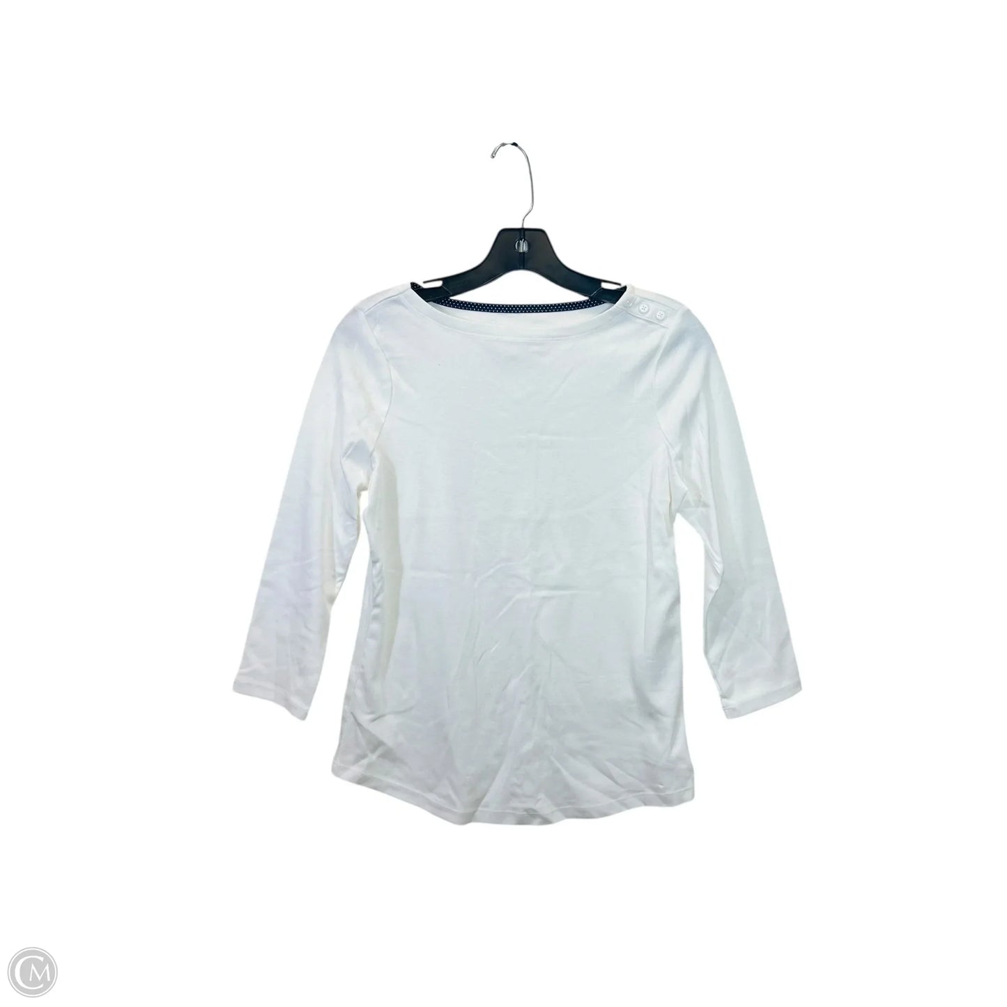 Top 3/4 Sleeve By Charter Club In White, Size: Mp