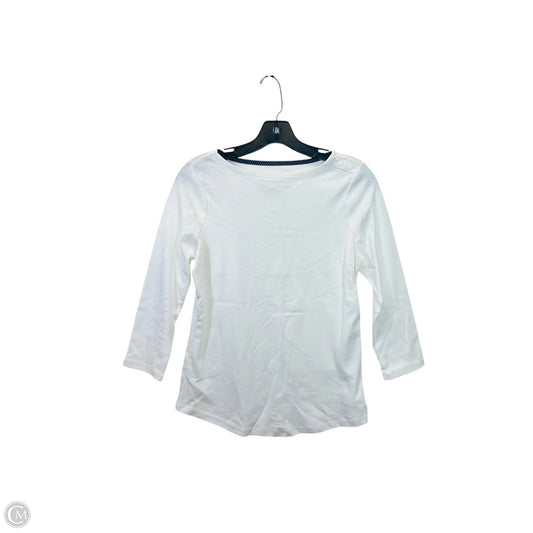 Top 3/4 Sleeve By Charter Club In White, Size: Mp