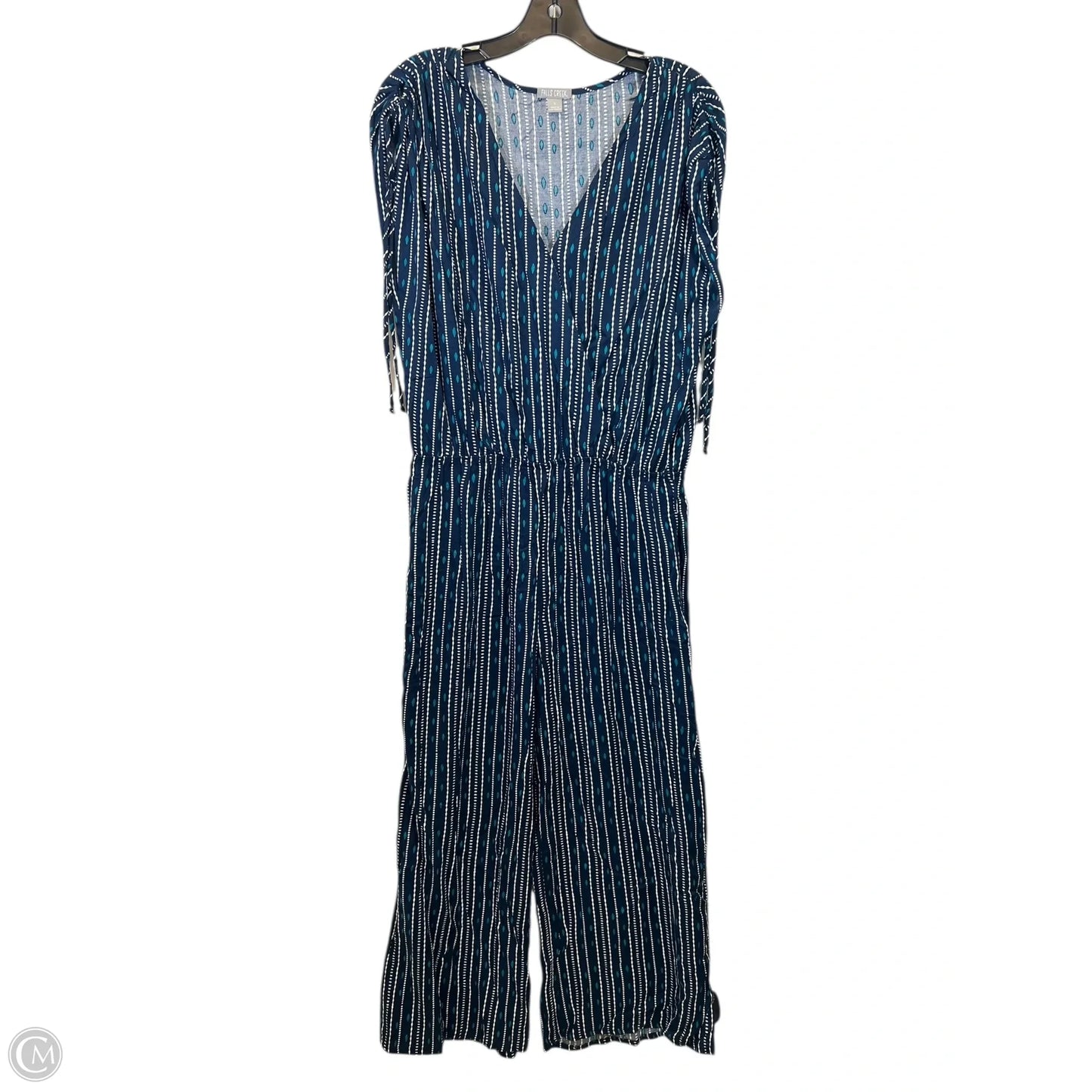 Jumpsuit By Falls Creek In Blue & White, Size: L