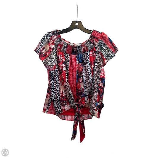 Top Short Sleeve By Inc In Animal Print, Size: S