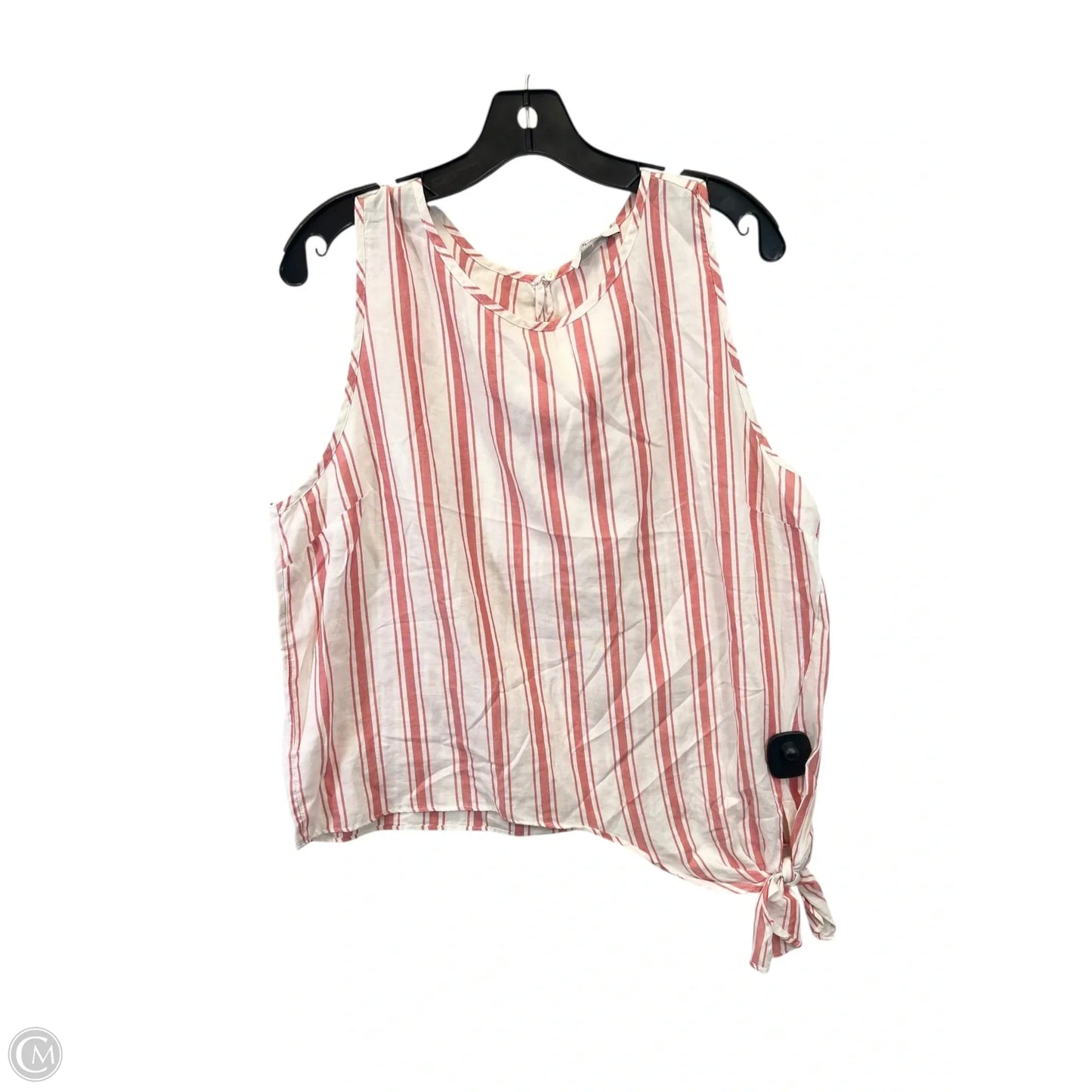 Top Sleeveless By Madewell In Pink & White, Size: Xl