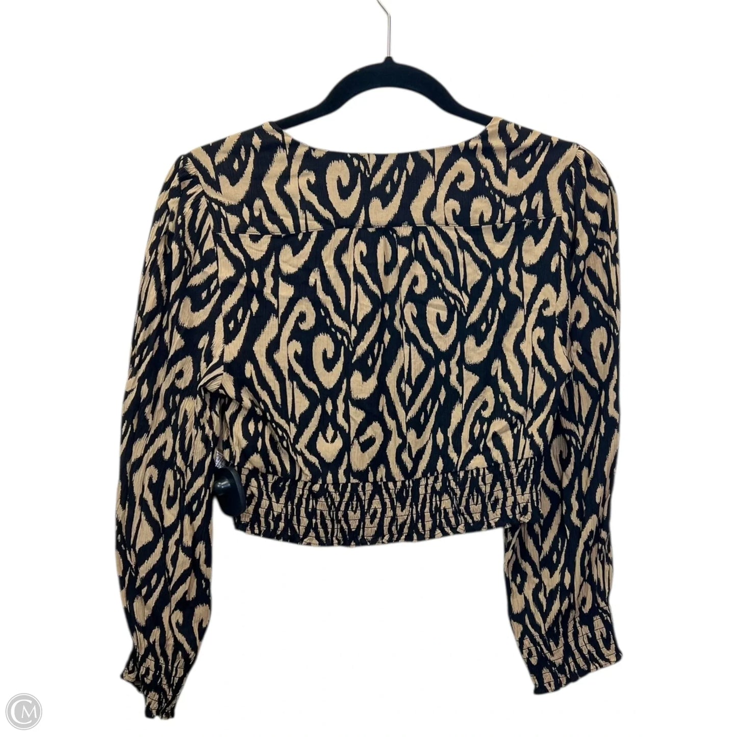 Top Long Sleeve Designer By Boden In Black & Brown, Size: S