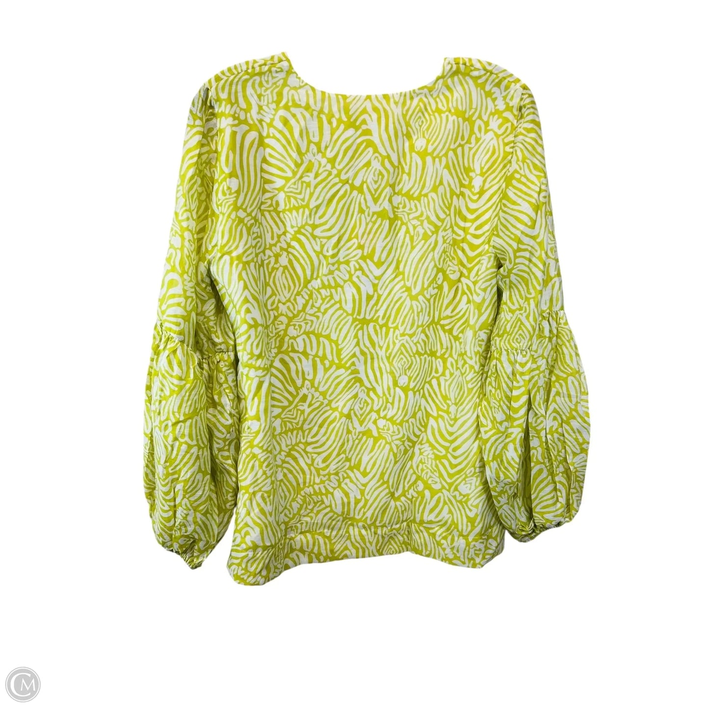 Top Long Sleeve By Lilly Pulitzer In Green & White, Size: 6