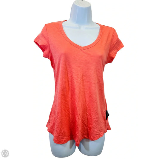Top Short Sleeve Basic By Max Studio In Peach, Size: Xs