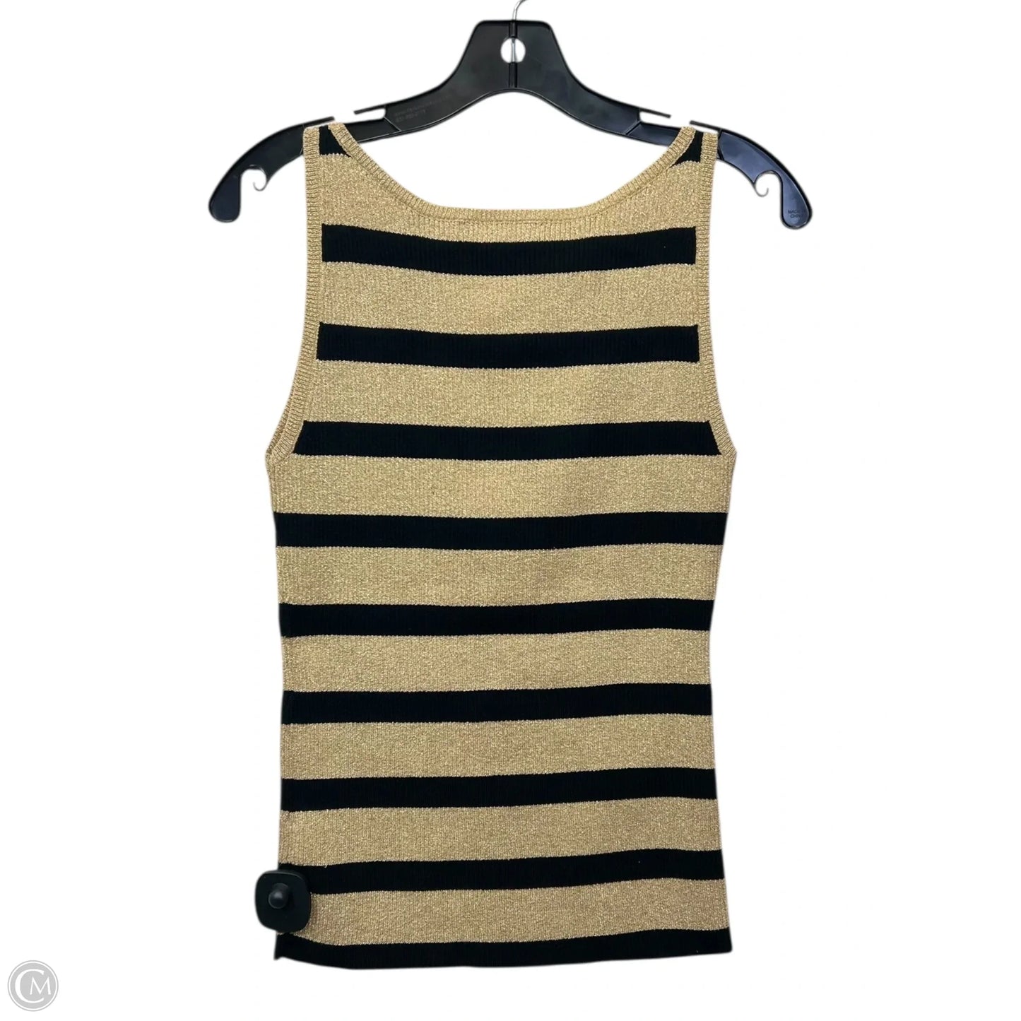 Top Sleeveless By Lauren By Ralph Lauren In Black & Gold, Size: S