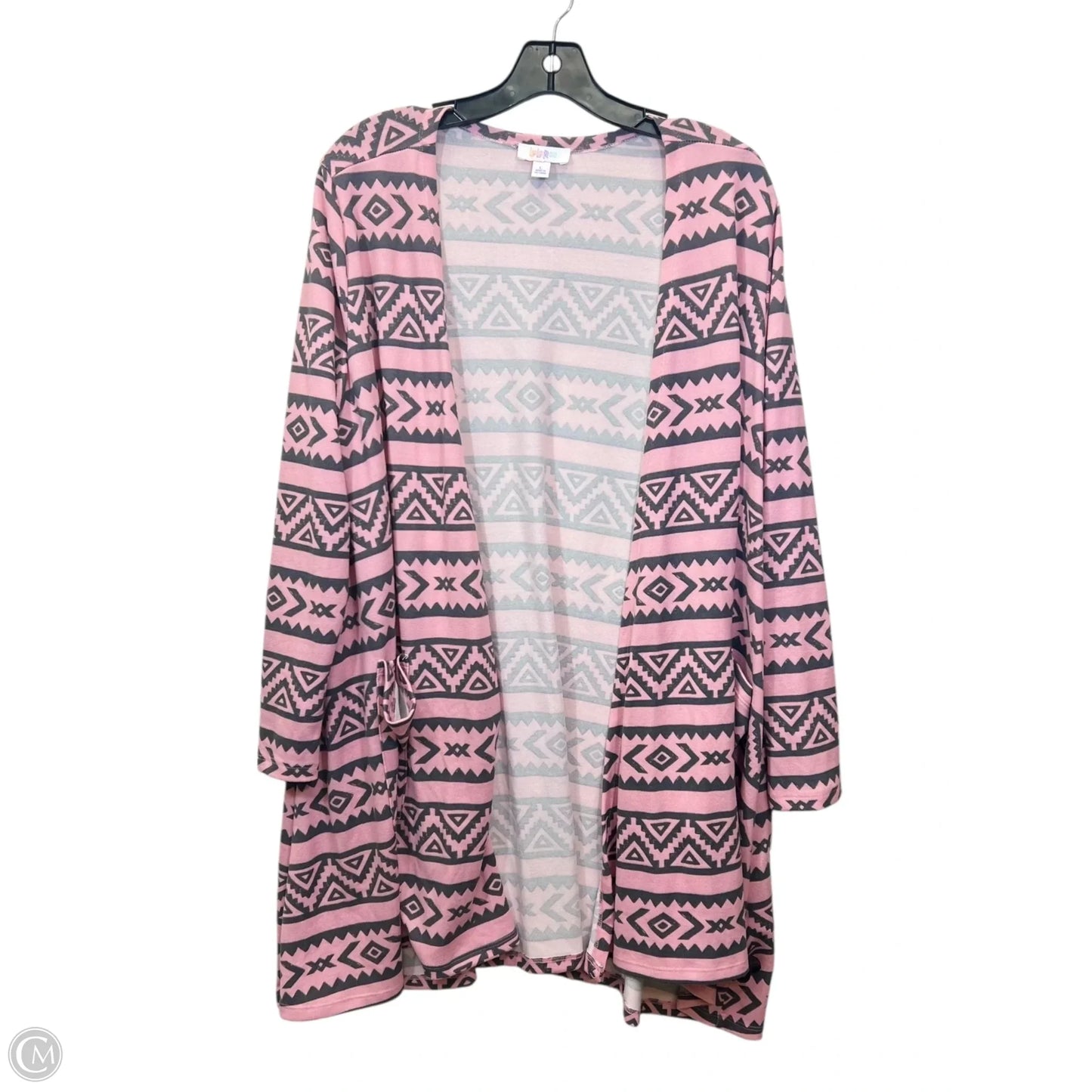 Cardigan By Lularoe In Grey & Pink, Size: L