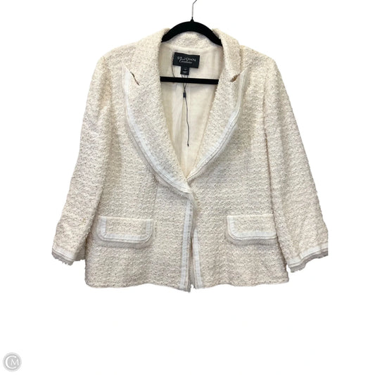 Blazer By St John Collection In Gold & Tan, Size: 14