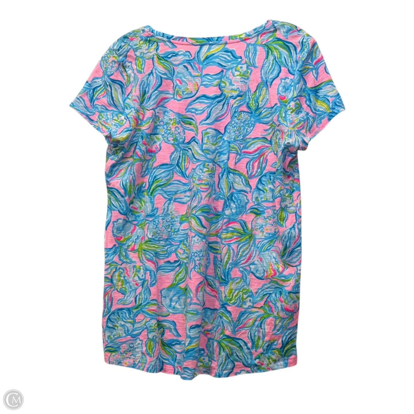 Top Short Sleeve By Lilly Pulitzer In Blue & Pink, Size: M