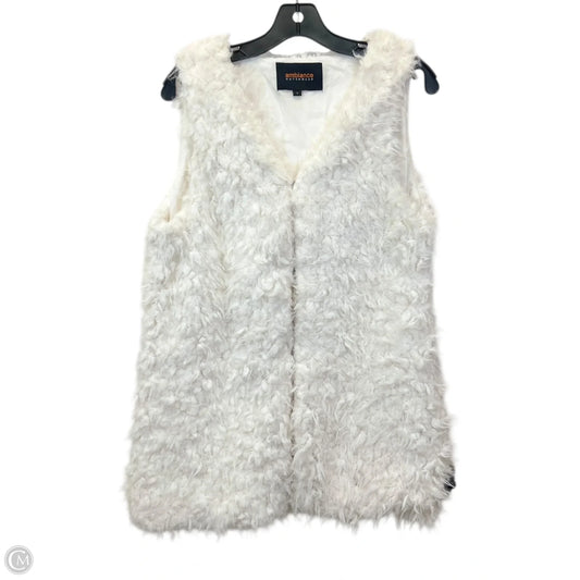 Vest Faux Fur & Sherpa By Ambiance Apparel In White, Size: L