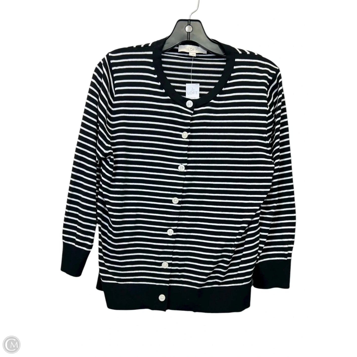 Cardigan By Loft In Black & White, Size: L