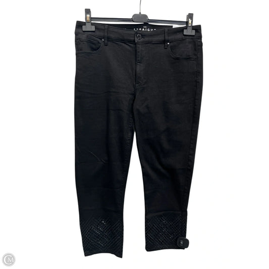 Jeans Straight By White House Black Market In Black Denim, Size: 12