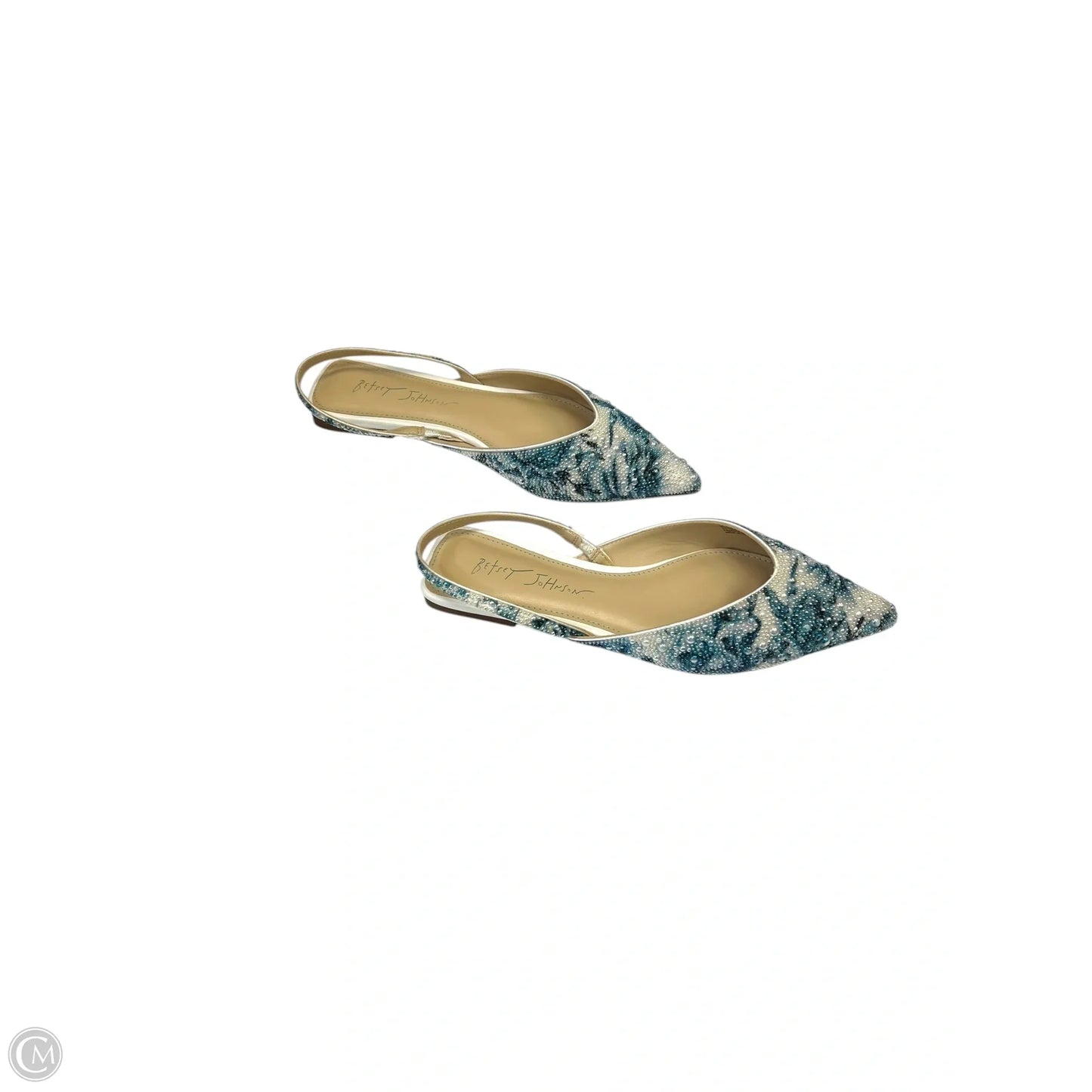 Shoes Flats By Betsey Johnson In Blue & White, Size: 6.5
