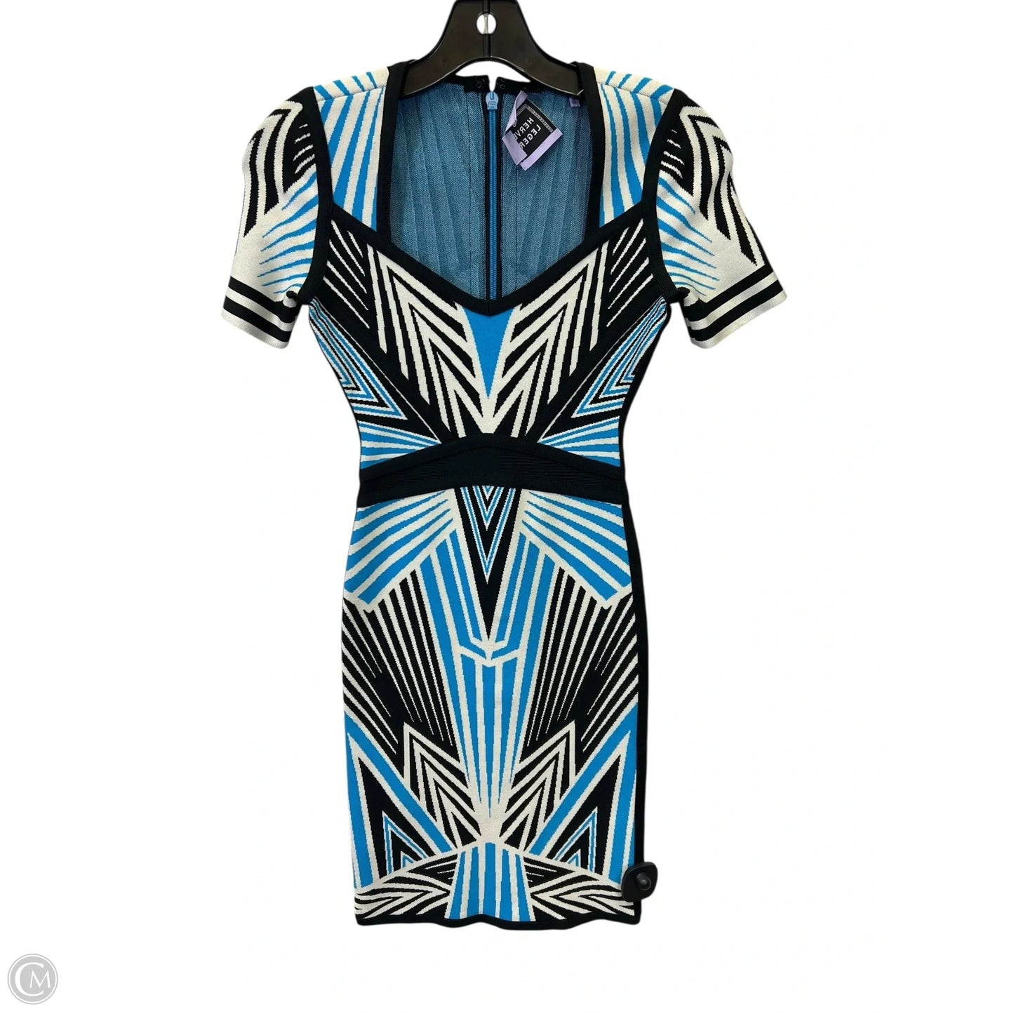 Dress Designer By Herve Leger In Blue, Size: Xs