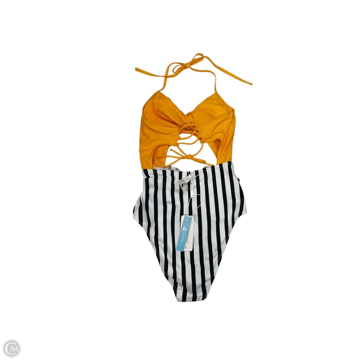 Swimsuit By Cupshe In White & Yellow, Size: S