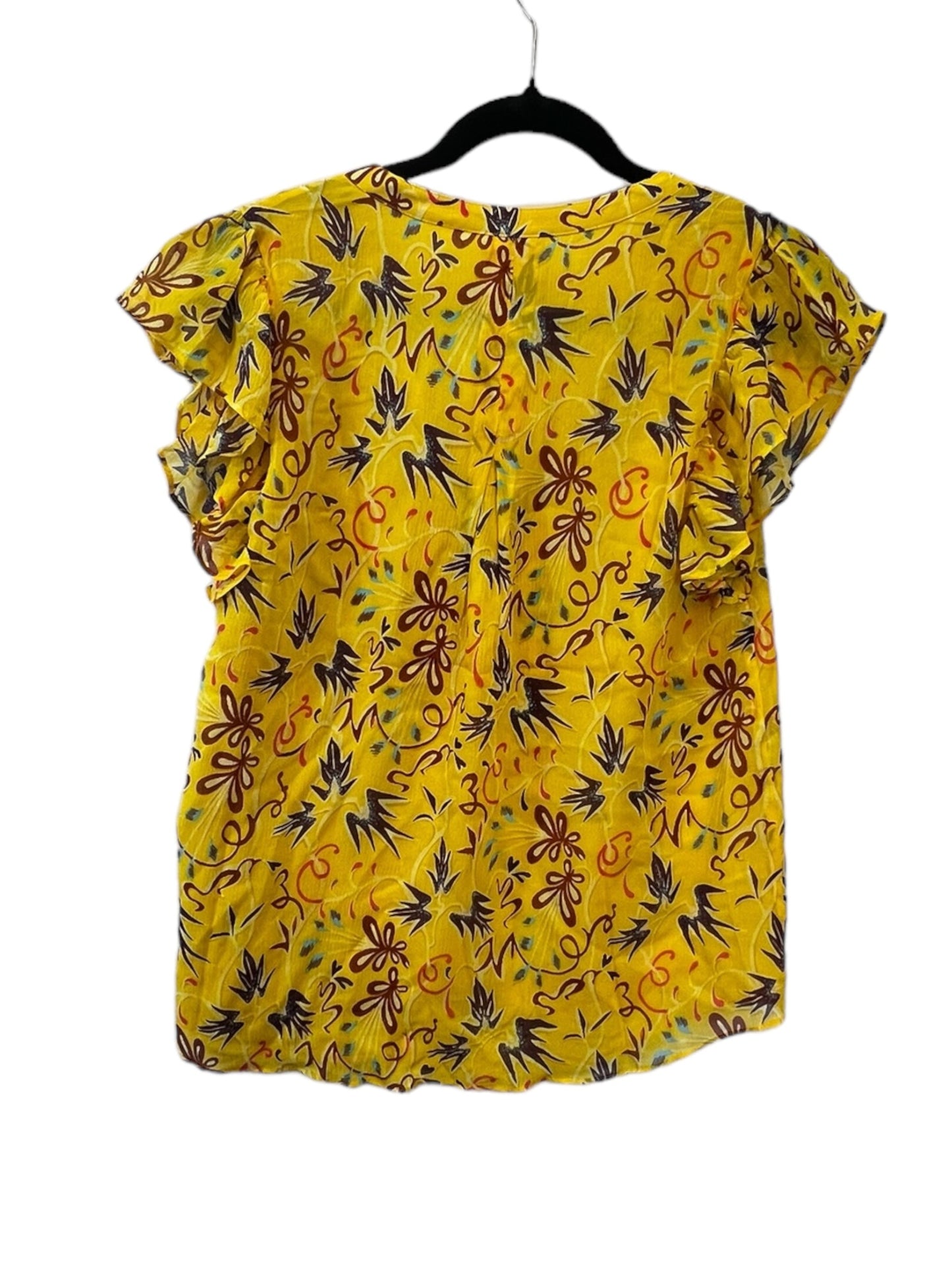 Yellow Top Short Sleeve Designer Alc, Size Xs