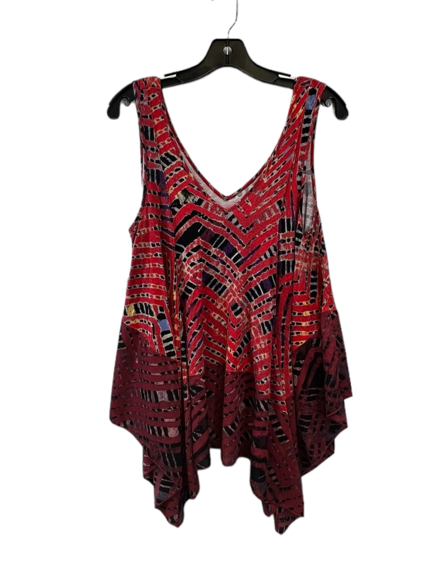 Black & Red Top Sleeveless Free People, Size Xs