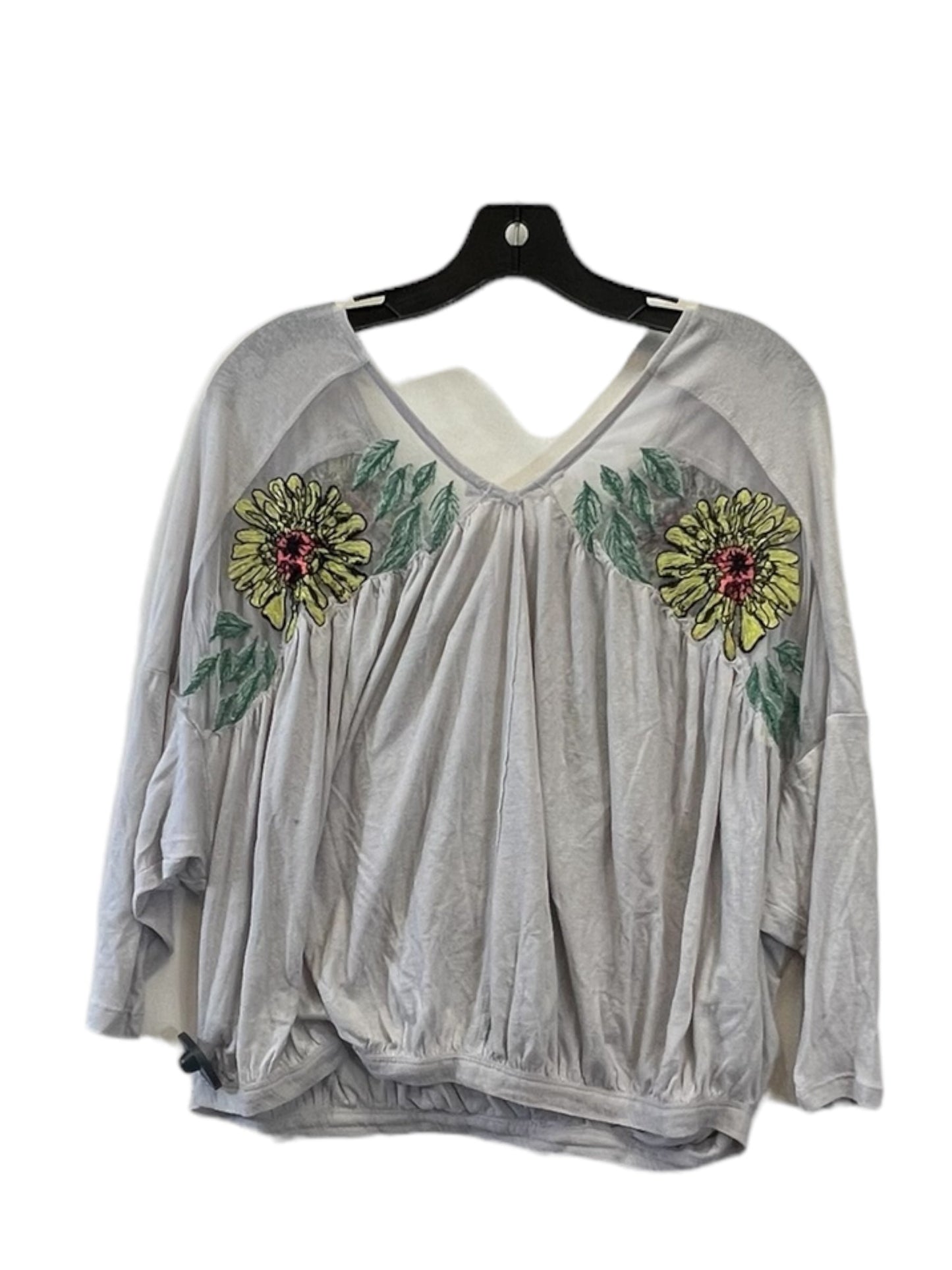 Top Short Sleeve By Free People In Floral Print, Size: S