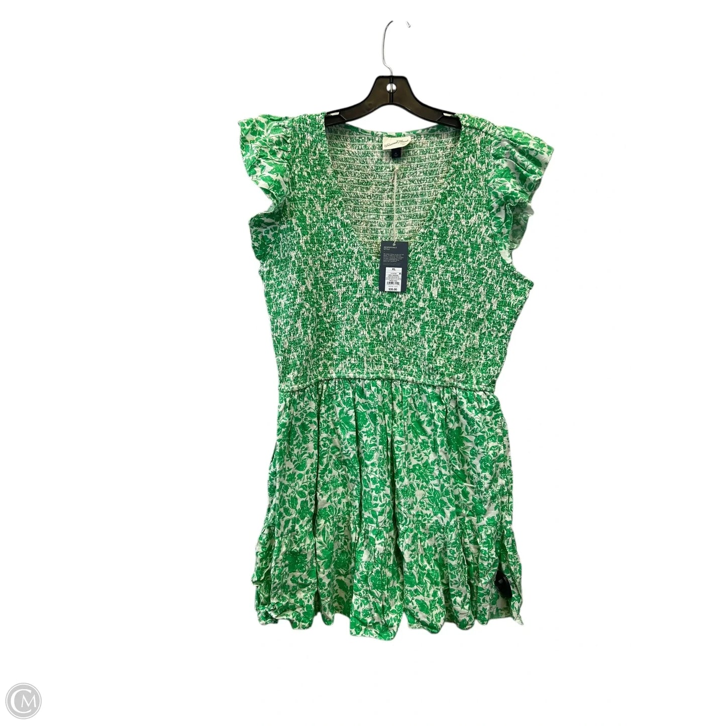 Dress Casual Midi By Universal Thread In Green & White, Size: Xxl