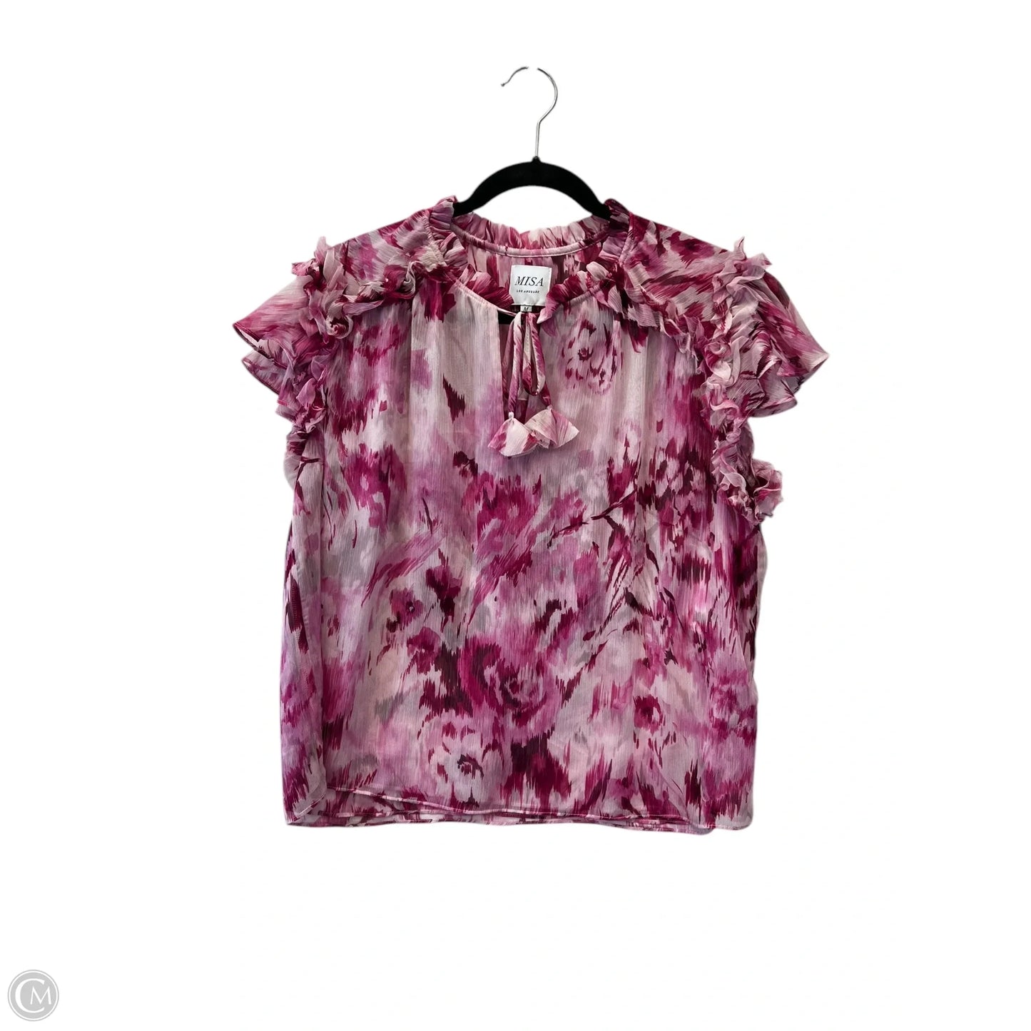 Top Short Sleeve Designer By Misha In Pink & Purple, Size: M
