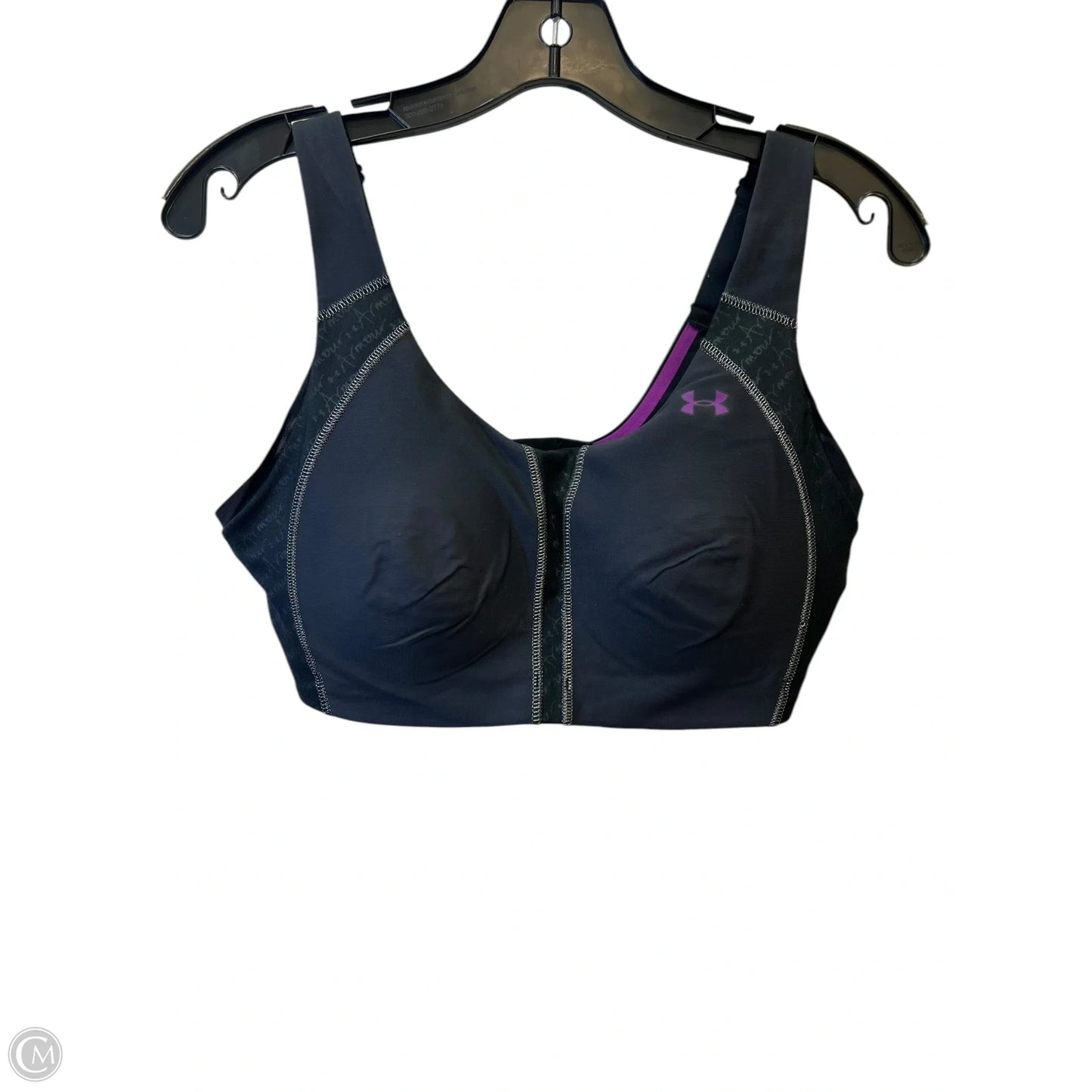 Athletic Bra By Under Armour In Black & Purple size 34DD
