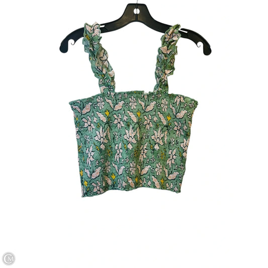 Top Sleeveless By Aerie In Green & Yellow, Size: M