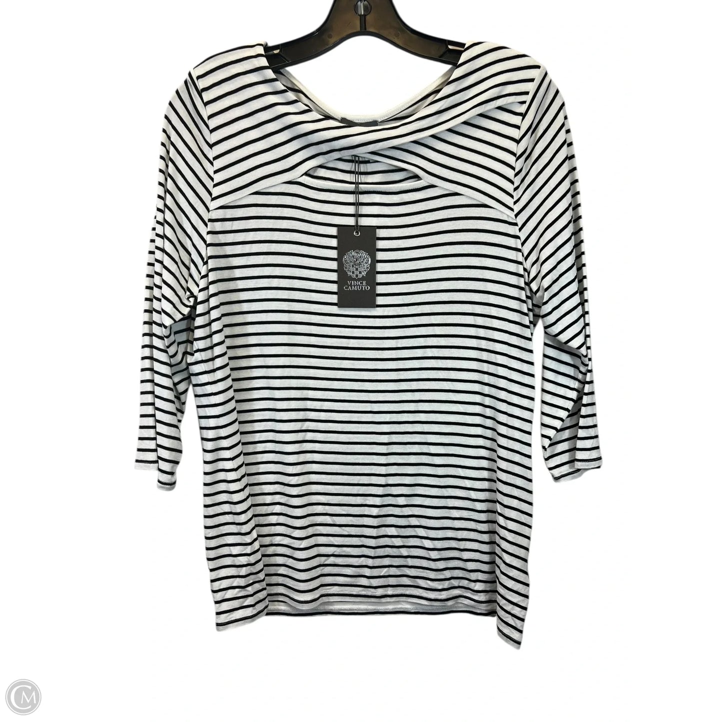 Top 3/4 Sleeve By Vince Camuto In Striped Pattern, Size: L