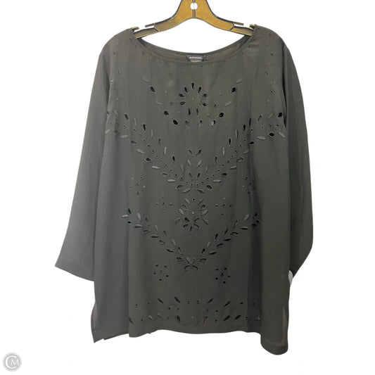 Top 3/4 Sleeve Designer By Club Monaco In Black, Size: L