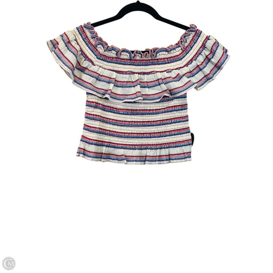 Top Short Sleeve Designer By Parker In Blue & Red & White, Size: S