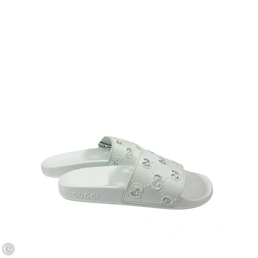 Sandals Luxury Designer By Gucci In White, Size: 7