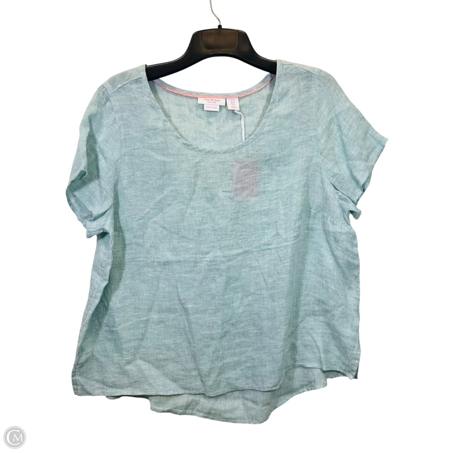 Top Short Sleeve By Isaac Mizrahi In Green, Size: 1x