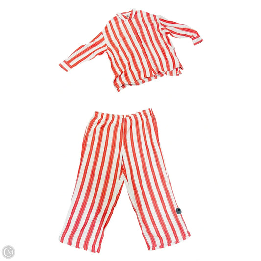 Pants Suit 2pc By Old Navy In Red & White, Size: 2x