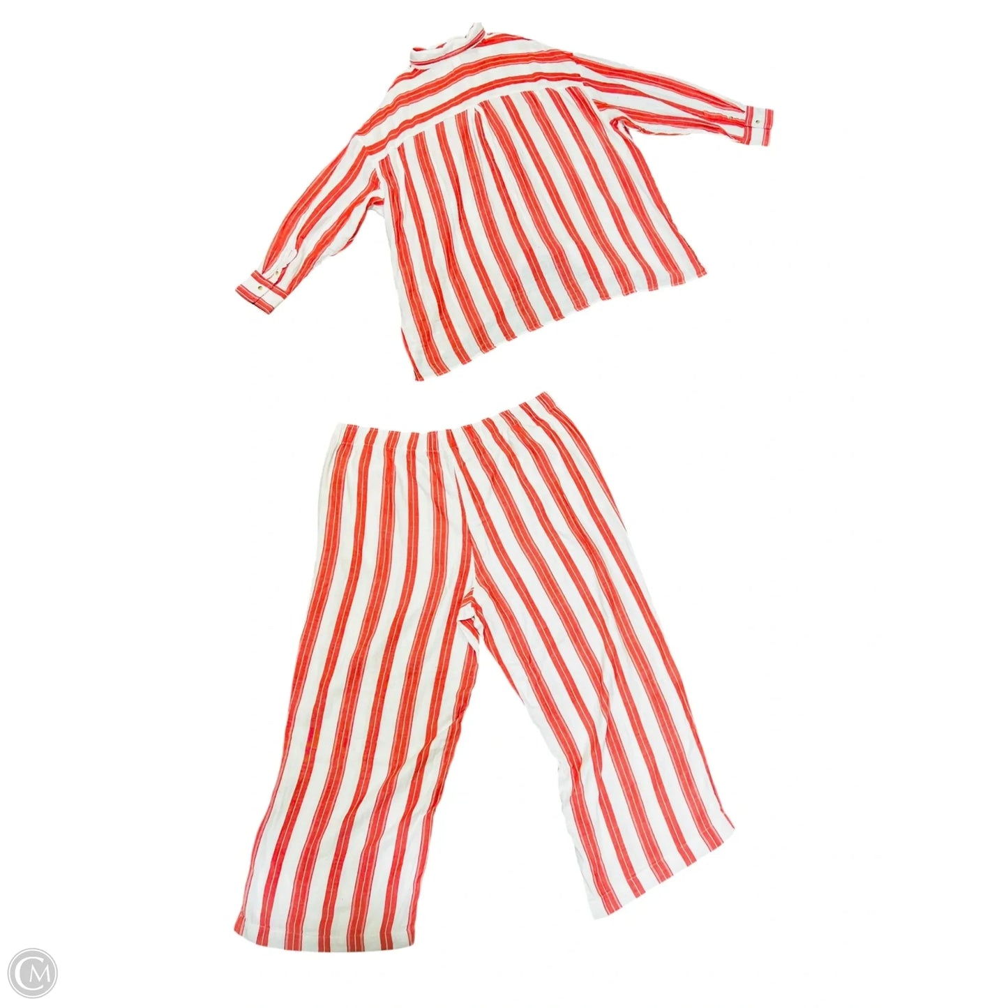Pants Suit 2pc By Old Navy In Red & White, Size: 2x