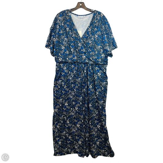 Dress Casual Maxi By Clothes Mentor In Black & Blue, Size: 3x
