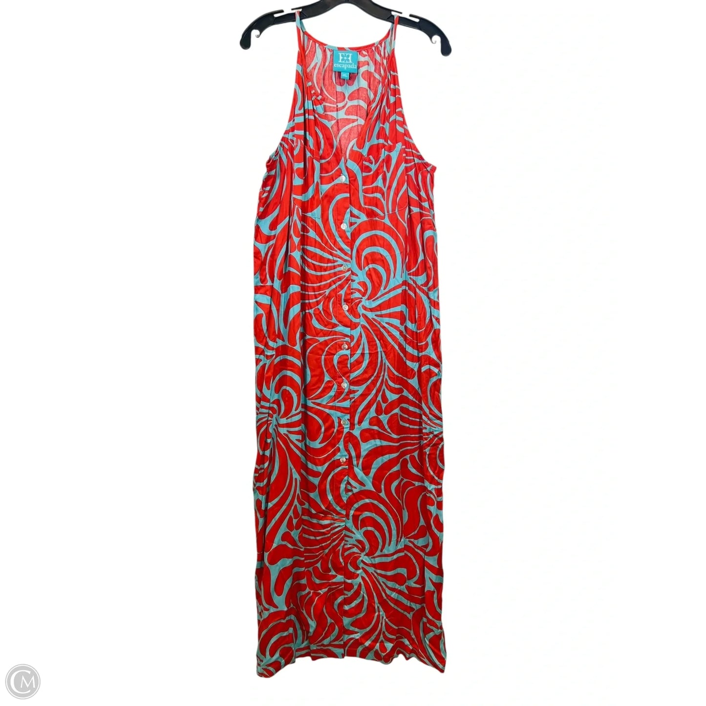 Dress Casual Maxi By Escapada In Blue & Orange, Size: Xl