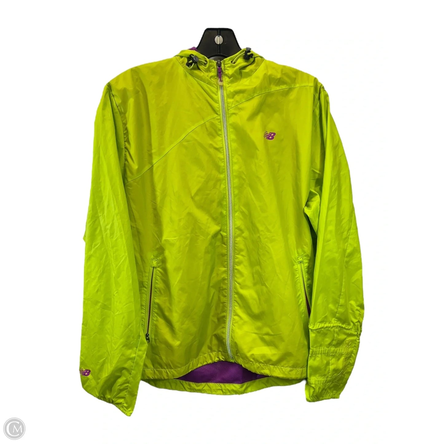 Athletic Jacket By New Balance In Green & Purple, Size: 1x