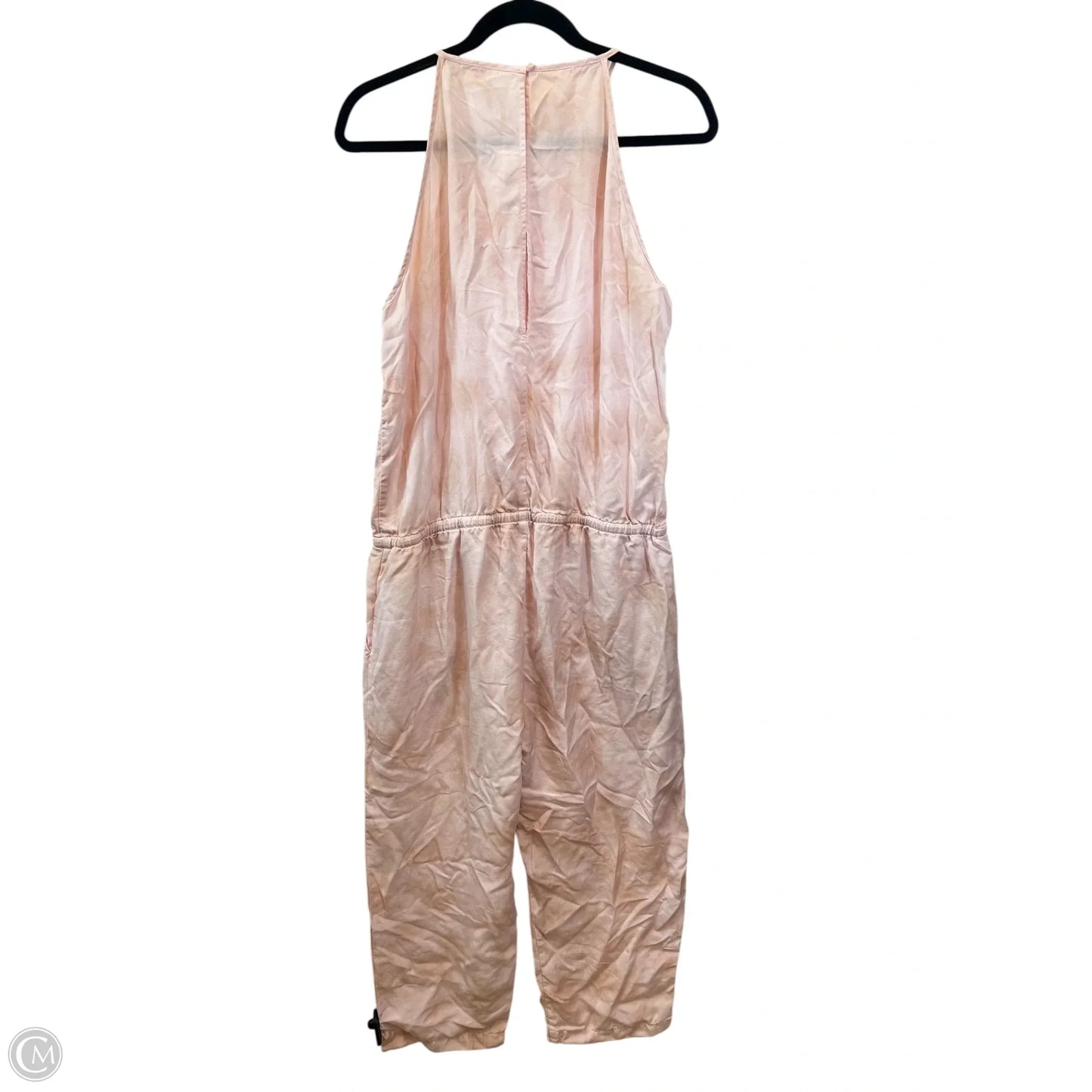 Jumpsuit Designer By Cloth & Stone In Pink & White, Size: L